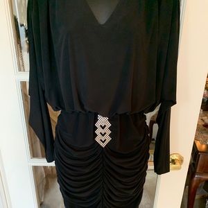 Vintage Sax Fifth Ave dress ,rhinestone appliqué